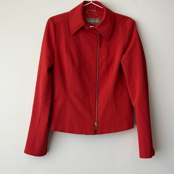 MaxMara Red Jacket Size 8 US - Picture 1 of 12